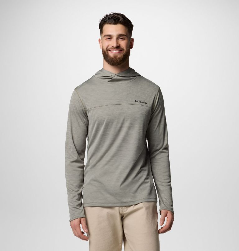 Men's Sage Peak Knit Hoodie, Color: Stone Green Heather, image 1