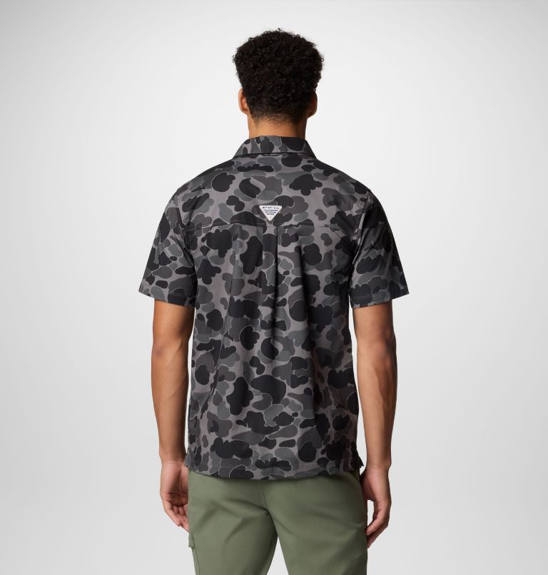 Men's PFG Wild Cast Camp Shirt, Color: Black Deltahunter Camo, image 3