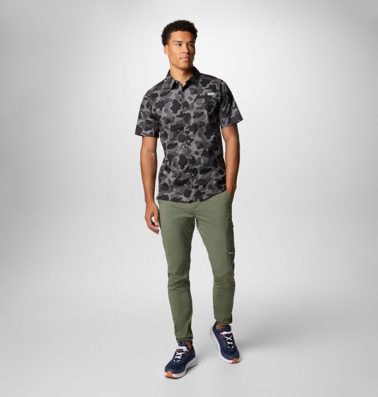 Men's PFG Wild Cast Camp Shirt, Color: Black Deltahunter Camo, image 2
