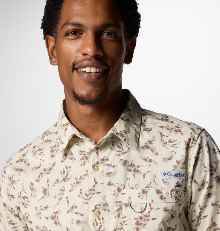 Camicia a manica corta Wild Cast Camp da uomo, Color: Stone Huntfish, image 4