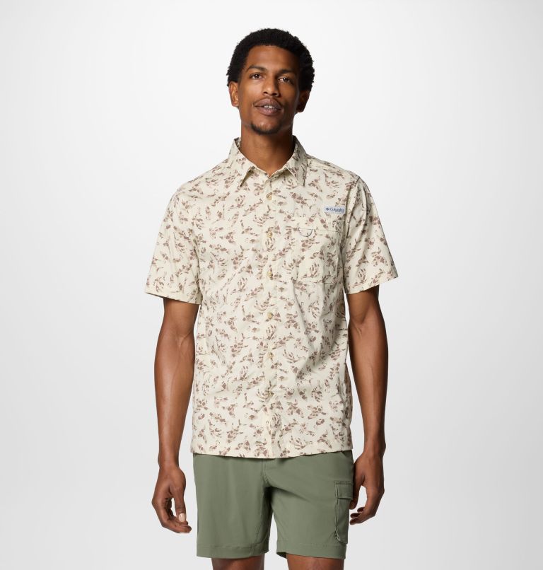 Camicia a manica corta Wild Cast Camp da uomo, Color: Stone Huntfish, image 1