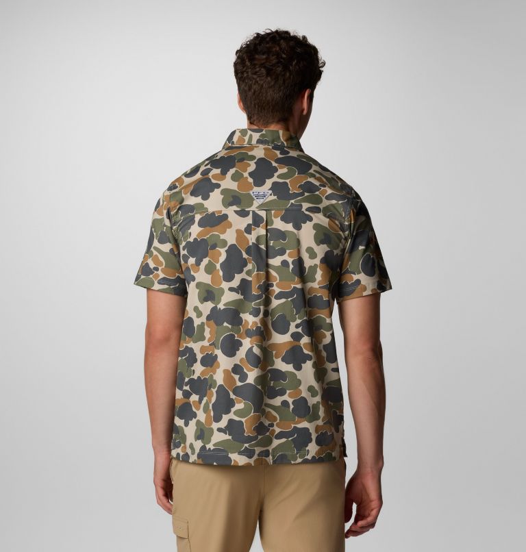 Men's PFG Wild Cast Camp Shirt, Color: Fossil Deltahunter Camo, image 3
