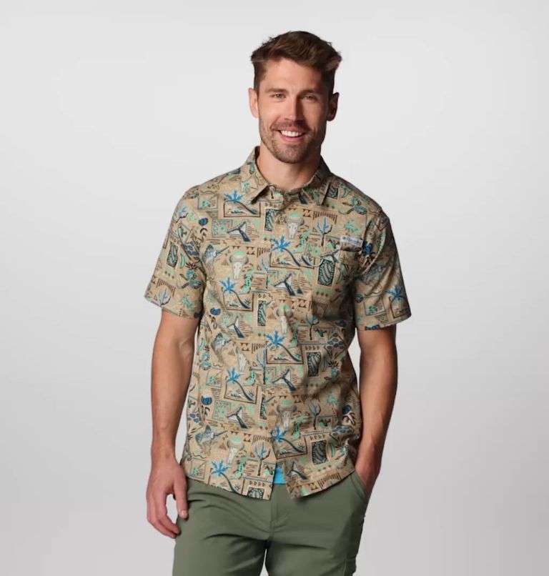 Men's PFG Wild Cast Camp Shirt, Color: Beach Bajabound