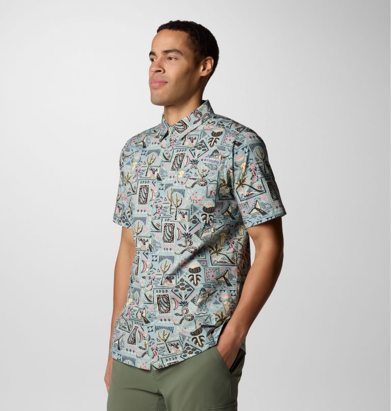 Men's PFG Wild Cast Camp Shirt, Color: Crushed Blue Bajabound, image 4