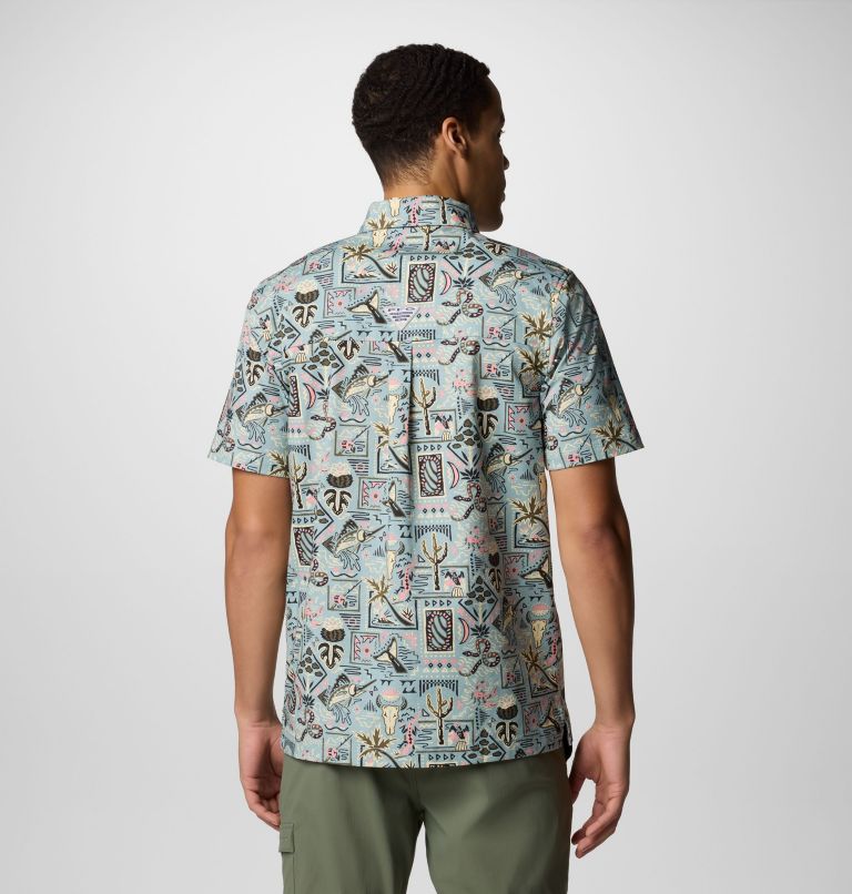 Men's PFG Wild Cast Camp Shirt, Color: Crushed Blue Bajabound, image 3