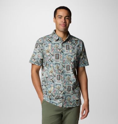 Camisa de manga corta Wild Cast Camp para hombre, Color: Crushed Blue Bajabound, image 1