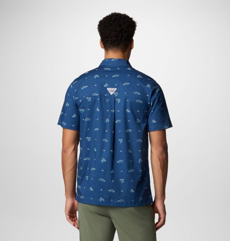 Men's PFG Wild Cast Camp Shirt, Color: Carbon Troutopia, image 3