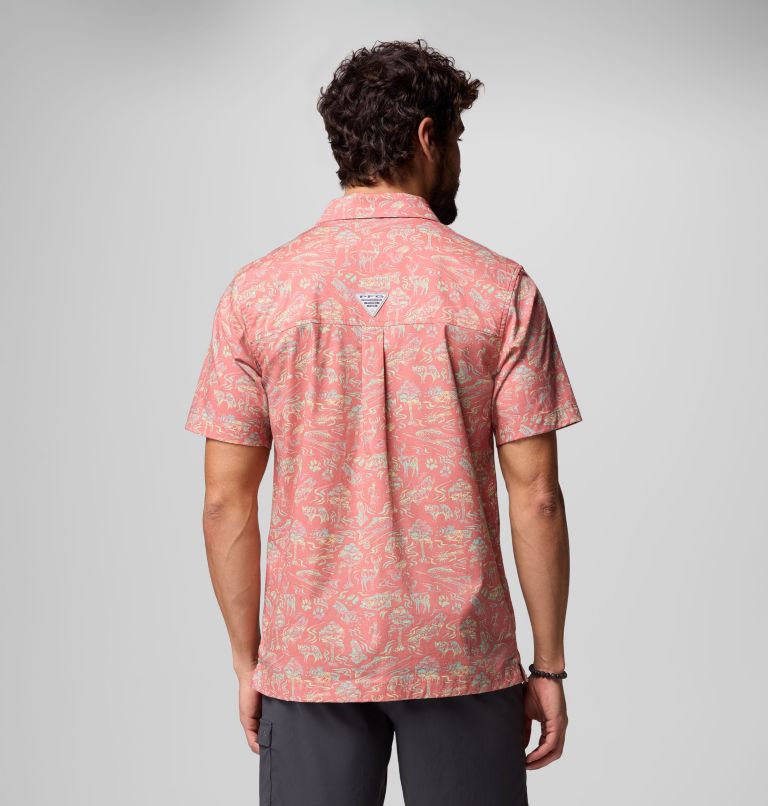 Men's PFG Wild Cast Camp Shirt, Color: Rosewood Guadalupe Convo, image 3