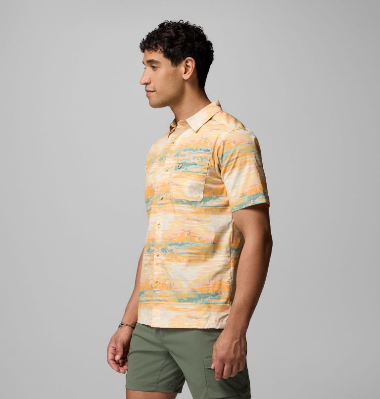 Men's PFG Wild Cast Camp Shirt, Color: Cocoa Butter Padre Days, image 4