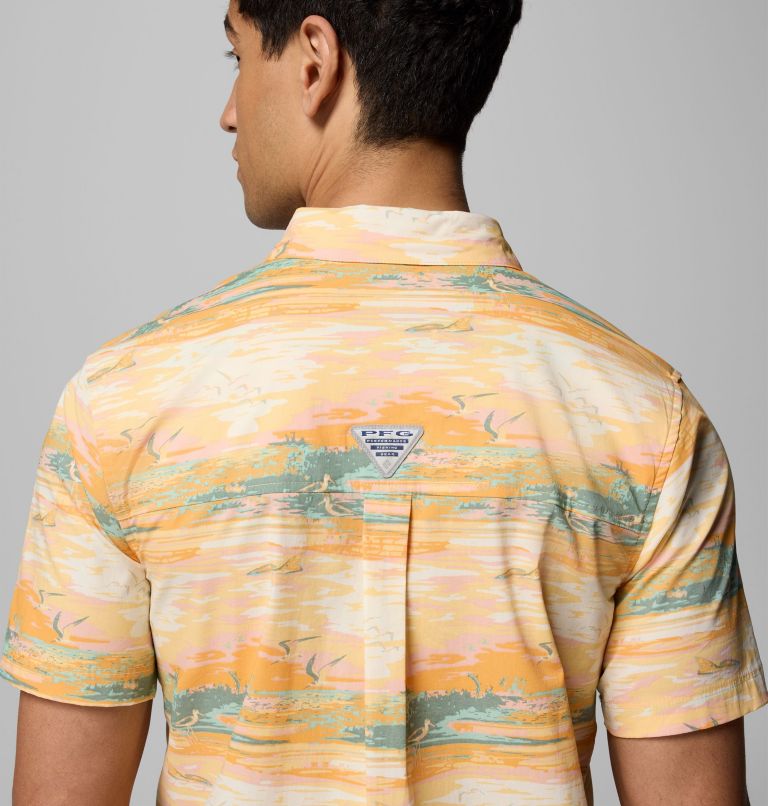 Men's PFG Wild Cast Camp Shirt, Color: Cocoa Butter Padre Days, image 7