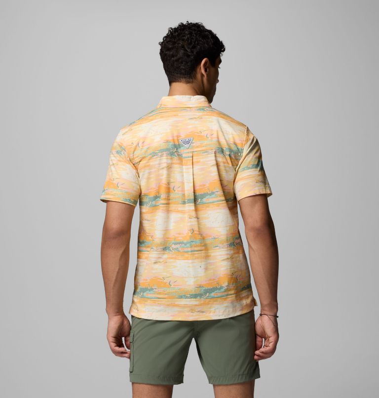 Men's PFG Wild Cast Camp Shirt, Color: Cocoa Butter Padre Days, image 3