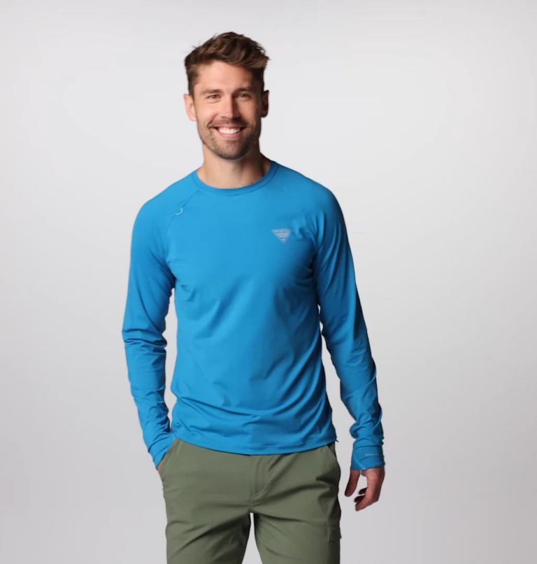 Men's PFG Wild Cast Sun Shirt, Color: Blue Echo