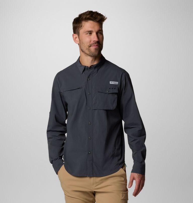 Men's PFG Wild Cast Long Sleeve Shirt, Color: Shark, image 1