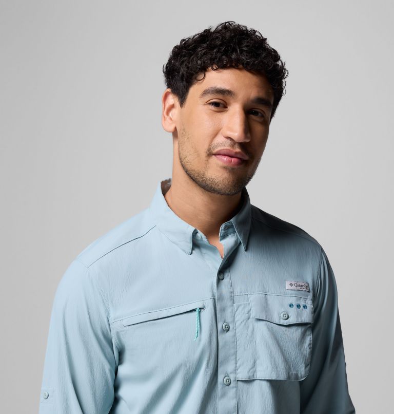 Men's PFG Wild Cast Long Sleeve Shirt, Color: Crushed Blue, image 7