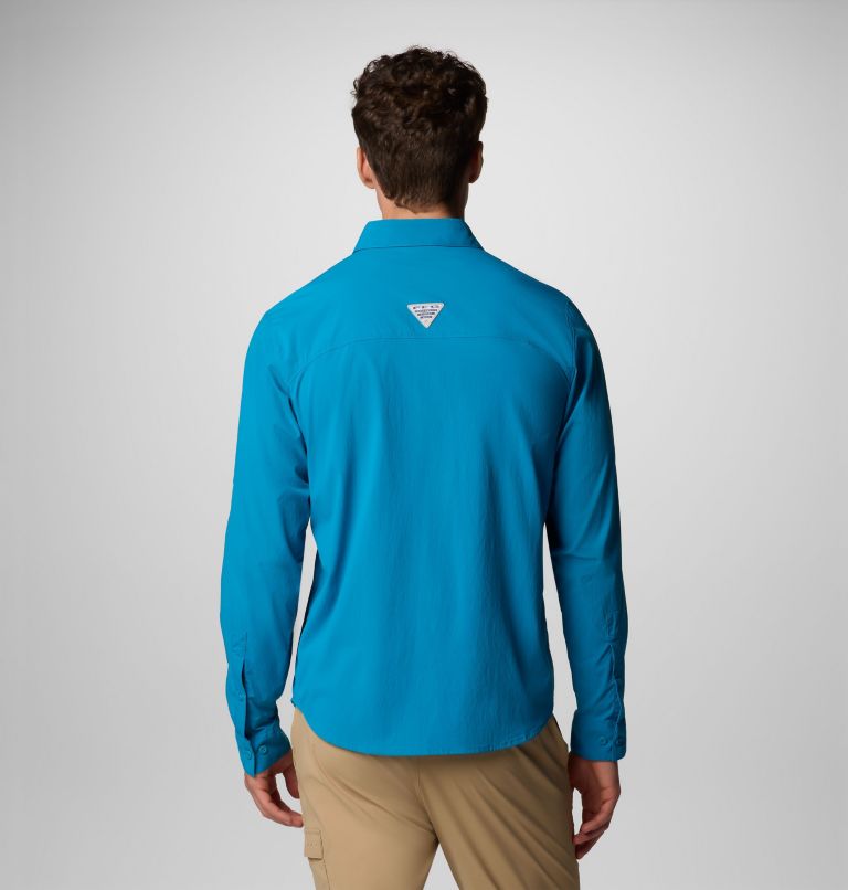 Men's PFG Wild Cast Long Sleeve Shirt, Color: Blue Echo, image 3