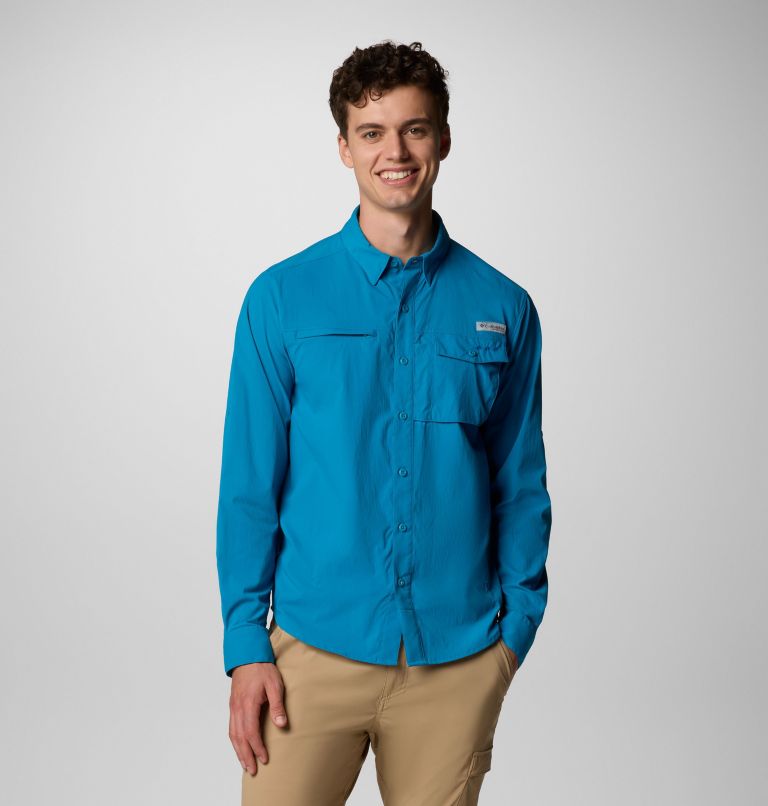 Men's PFG Wild Cast Long Sleeve Shirt, Color: Blue Echo, image 1