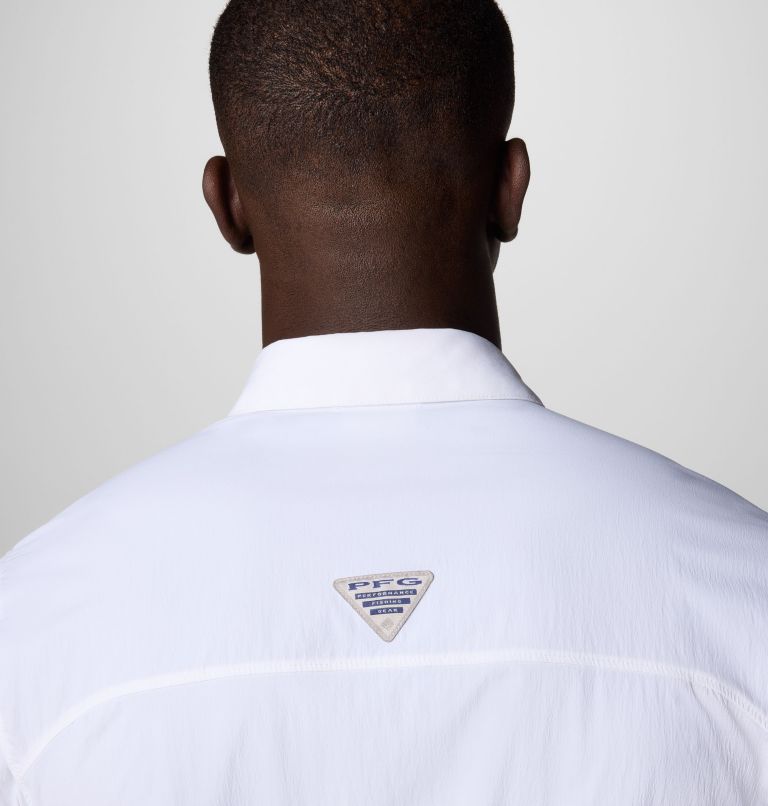 Men's PFG Wild Cast Short Sleeve Shirt, Color: White, image 6