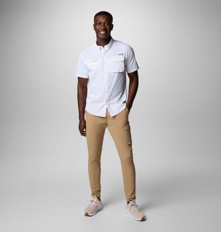 Men's PFG Wild Cast Short Sleeve Shirt, Color: White, image 2