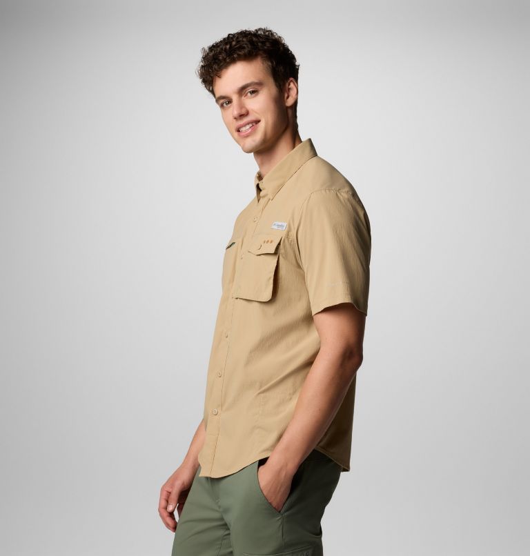 Men's PFG Wild Cast Short Sleeve Shirt, Color: Beach, image 4