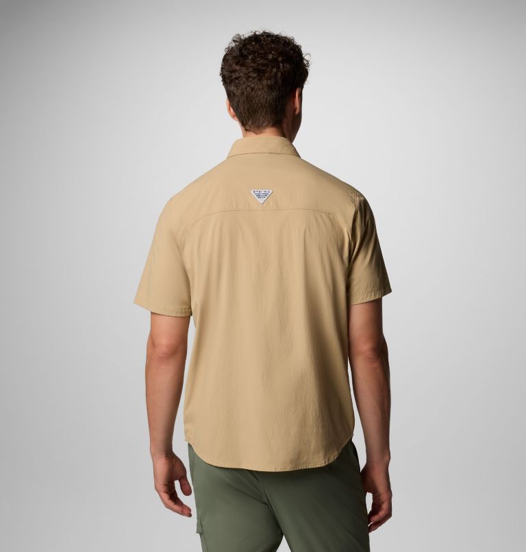 Men's PFG Wild Cast Short Sleeve Shirt, Color: Beach, image 3