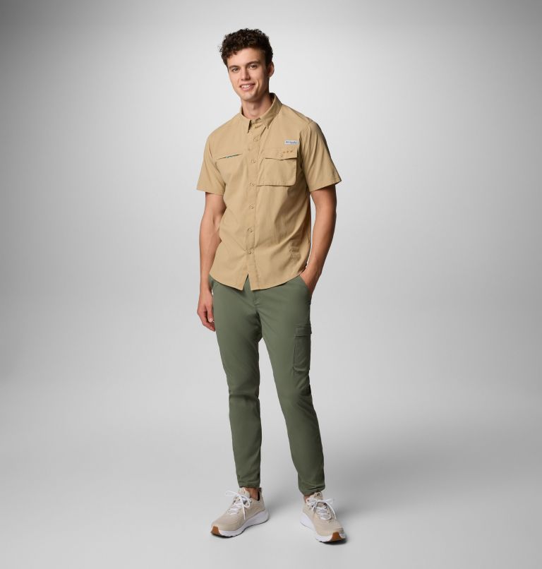 Men's PFG Wild Cast Short Sleeve Shirt, Color: Beach, image 2