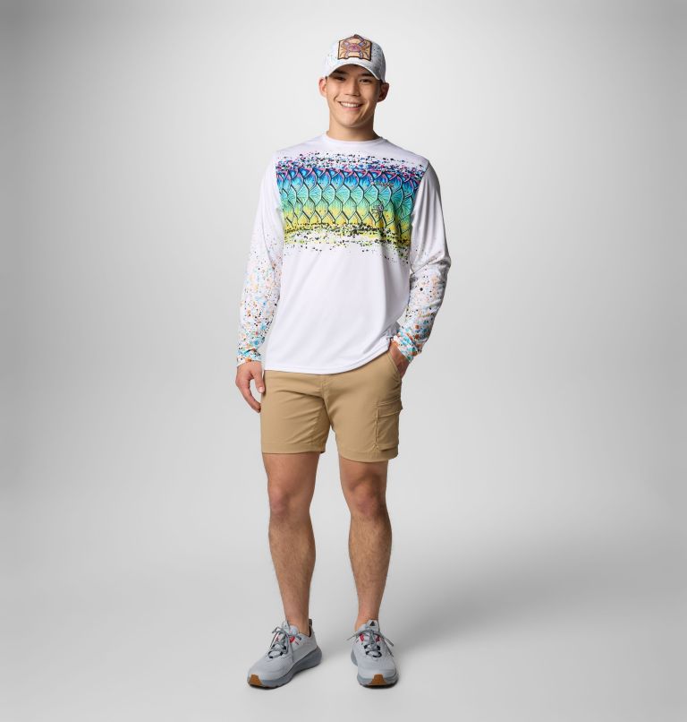 Men's Terminal Tackle PFG x Bentley Long Sleeve Shirt, Color: White, PFG Bentley Tarpon Scales, image 2