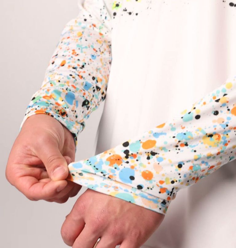 Men's Terminal Tackle PFG x Bentley Long Sleeve Shirt, Color: White, PFG Bentley Tarpon Scales