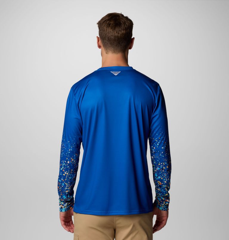 Men's Terminal Tackle PFG x Bentley Long Sleeve Shirt, Color: Vivid Blue, PFG Bentley Tarpon Scales, image 3
