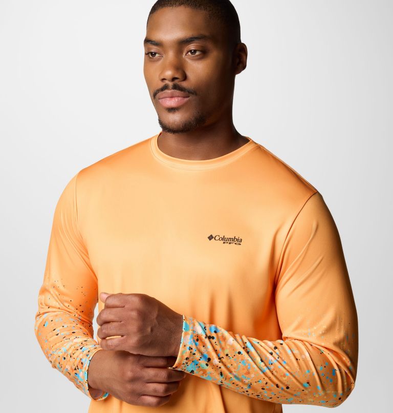 Men's Terminal Tackle PFG x Bentley Long Sleeve Shirt, Color: Summer Orange, PFG Bentley Red Tail, image 5
