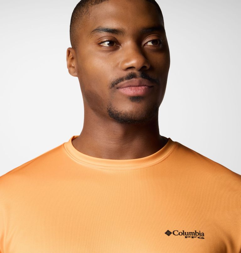 Men's Terminal Tackle PFG x Bentley Long Sleeve Shirt, Color: Summer Orange, PFG Bentley Red Tail, image 6