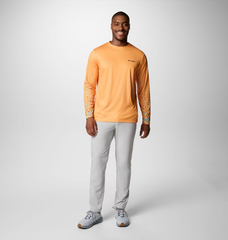 Men's Terminal Tackle PFG x Bentley Long Sleeve Shirt, Color: Summer Orange, PFG Bentley Red Tail, image 2