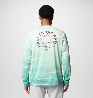 Maglia a manica lunga Super Terminal Tackle PFG Fade da uomo, Color: Glaze Green, Obsidian FOTW Permit, image 6