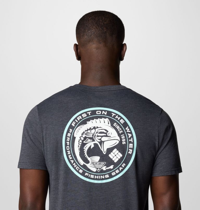 Men's PFG Dorado Taco Short Sleeve, Color: Black, PFG Circle Bass, image 6