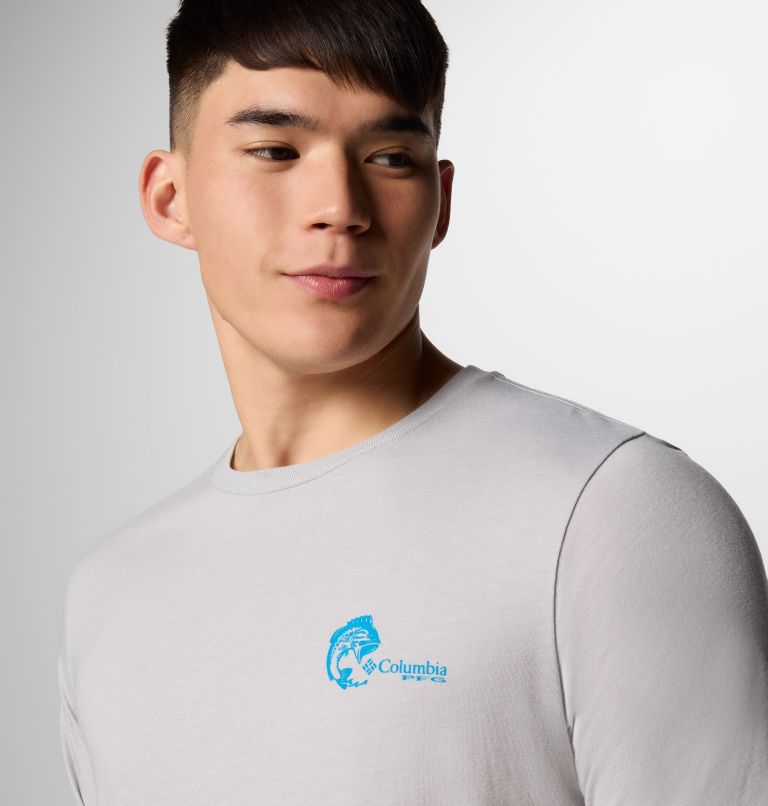 Men's PFG Dorado Taco Technical T-Shirt, Color: Cool Grey, PFG Circle Bass, image 4