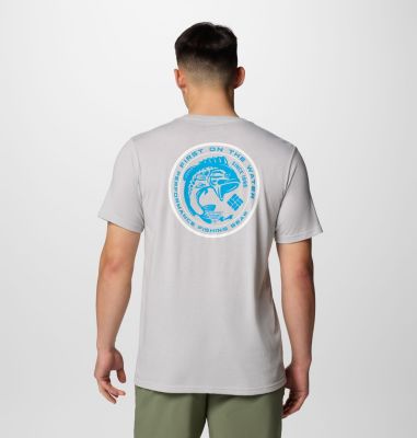 Men's PFG Dorado Taco Technical T-Shirt, Color: Cool Grey, PFG Circle Bass, image 1