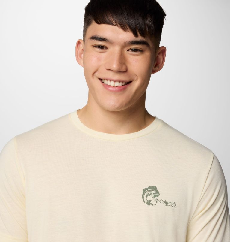 Men's PFG Dorado Taco Technical T-Shirt, Color: Lemon Wash, PFG Circle Bass, image 4