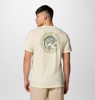 Men's PFG Dorado Taco Technical T-Shirt, Color: Lemon Wash, PFG Circle Bass, image 1