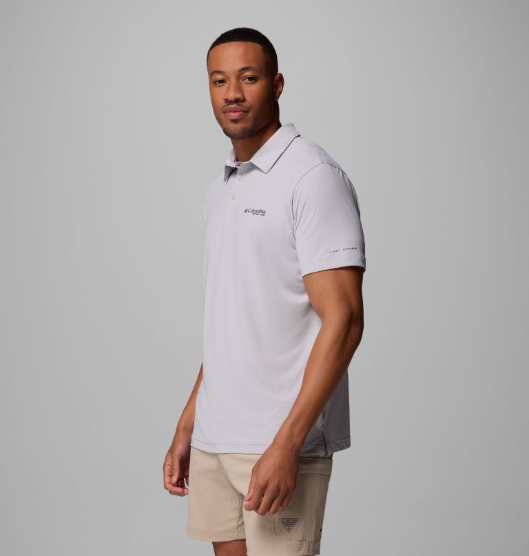 Men's PFG Slack Tide II Stretch Polo, Color: Cool Grey, image 4