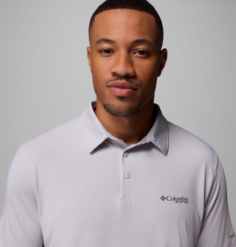 Men's PFG Slack Tide II Stretch Polo, Color: Cool Grey, image 5