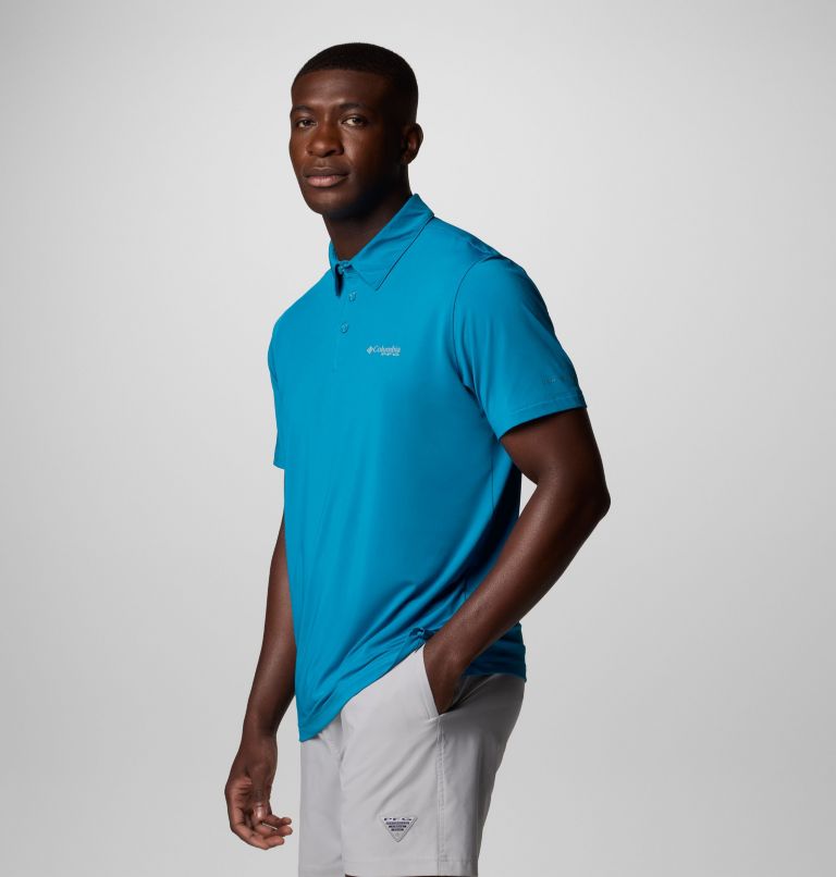 Men's PFG Slack Tide II Stretch Polo, Color: Blue Echo, image 4