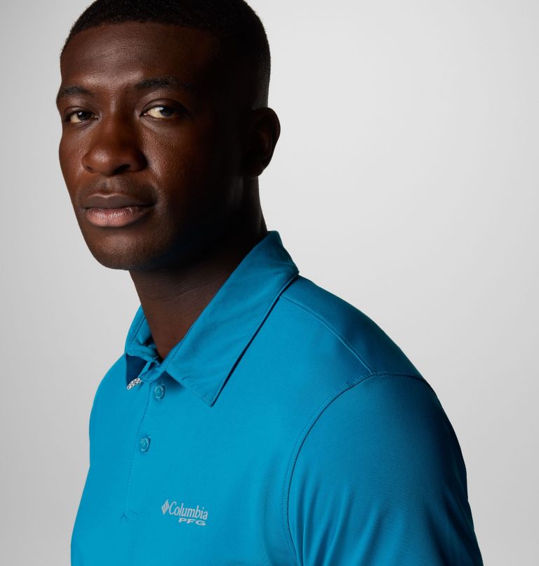 Men's PFG Slack Tide II Stretch Polo, Color: Blue Echo, image 5