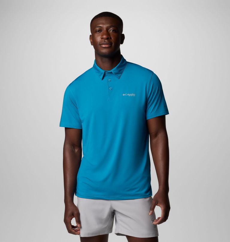 Men's PFG Slack Tide II Stretch Polo, Color: Blue Echo, image 1
