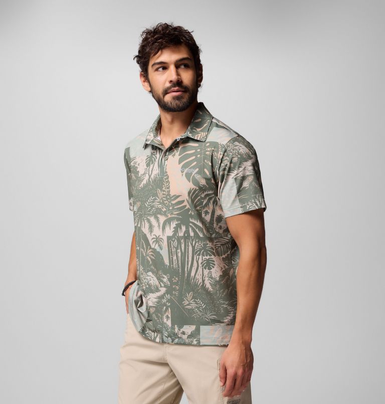 Men's PFG Super Slack Tide II Stretch Polo, Color: Cypress Tarpon Trek, image 4