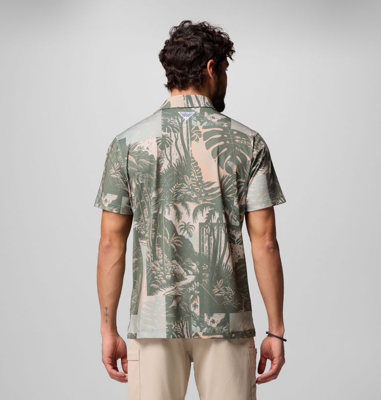 Men's PFG Super Slack Tide II Stretch Polo, Color: Cypress Tarpon Trek, image 3