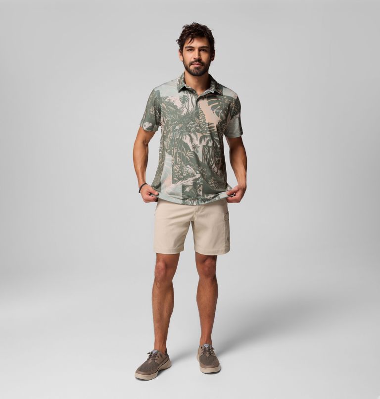 Men's PFG Super Slack Tide II Stretch Polo, Color: Cypress Tarpon Trek, image 9