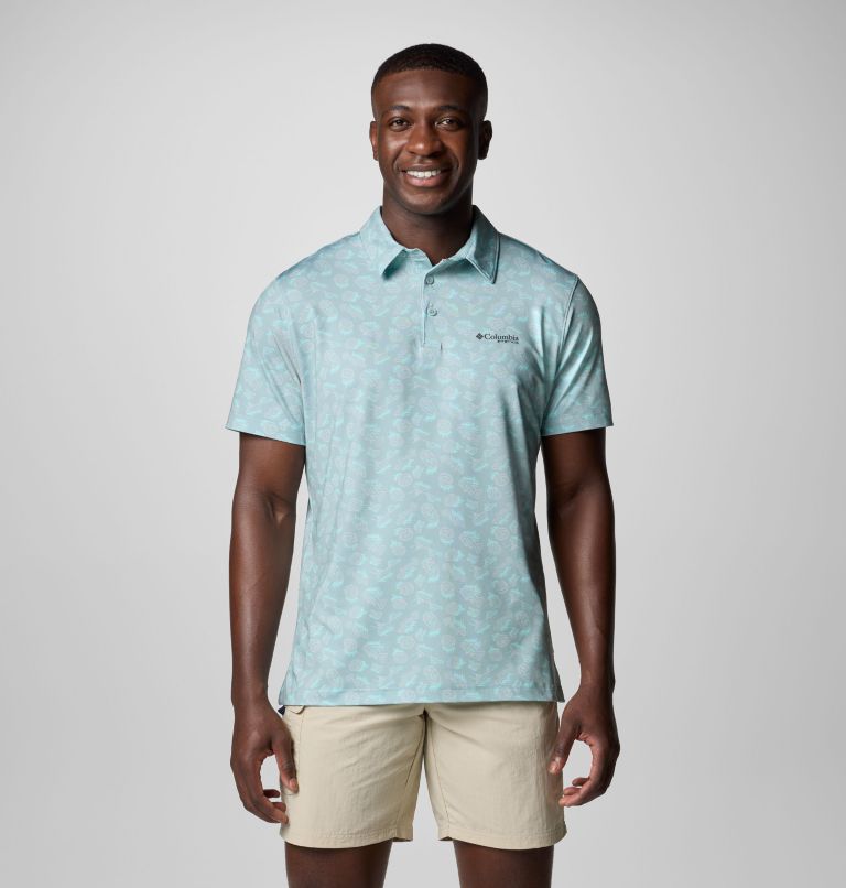 Men's PFG Super Slack Tide II Stretch Polo, Color: Crushed Blue Poppin, image 1