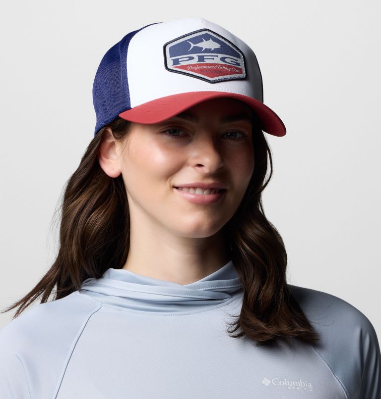 PFG Big Haul Snapback Ball Cap, Color: White, Dusty Crimson, Nightshade, image 4