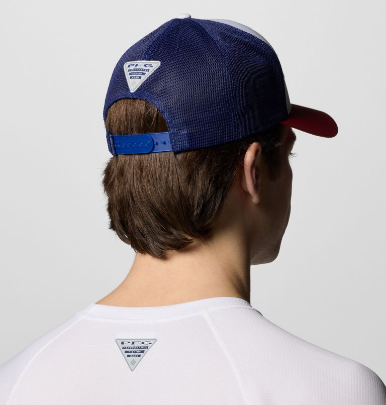 PFG Big Haul Snapback Ball Cap, Color: White, Dusty Crimson, Nightshade, image 3