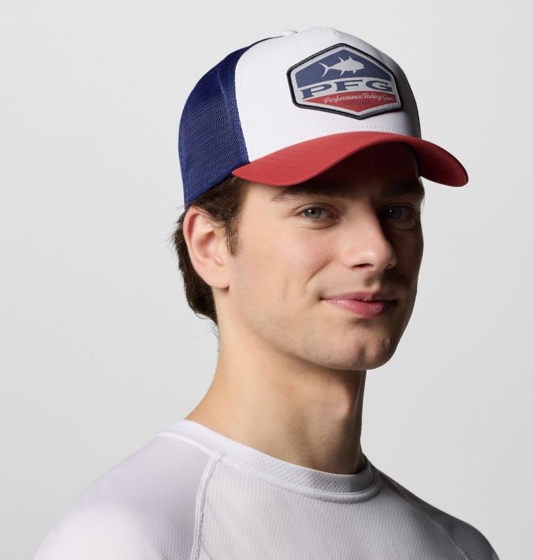 PFG Big Haul Snapback Ball Cap, Color: White, Dusty Crimson, Nightshade, image 2