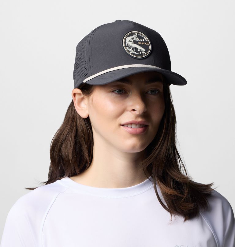 Tidal Pursuit 3D Stretch Snap Back Ball Cap, Color: Shark, Fish Circle Red Fish, image 5